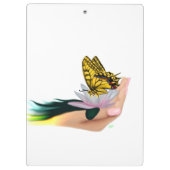 Schmetterling auf Lotus Bloom Klemmbrett (Rückseite)