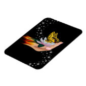 Schmetterling auf Lotus Bloom Magnet (Linke Seite)
