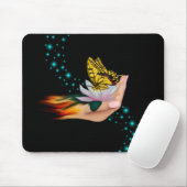 Schmetterling auf Lotus Bloom Mousepad (Mit Mouse)