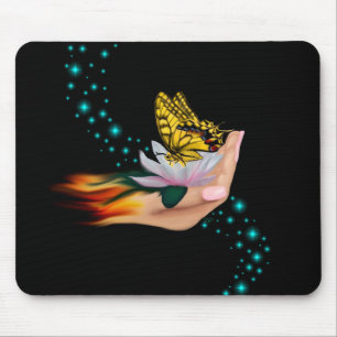 Schmetterling auf Lotus Bloom Mousepad