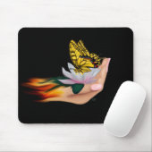 Schmetterling auf Lotus Bloom Mousepad (Mit Mouse)