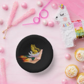 Schmetterling auf Lotus Bloom Pappteller (Party)