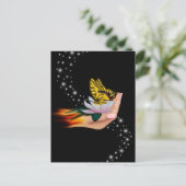 Schmetterling auf Lotus Bloom Postkarte (Stehend Vorderseite)