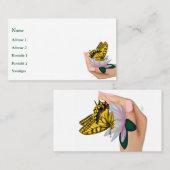 Schmetterling auf Lotus Bloom Visitenkarte (Vorne/Hinten)