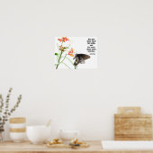 Schmetterling auf Milchweed, mit Verse (John 8:32) Poster (Küche)