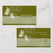 Schmetterling auf Olivgrün-elegantem modernem Visitenkarte (Vorne/Hinten)