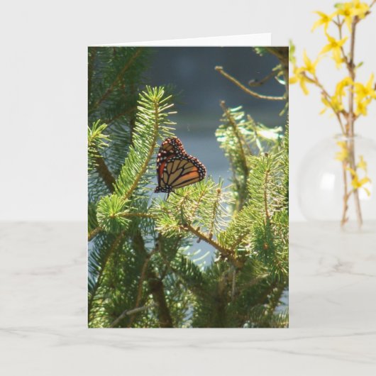 Schmetterling auf Pine Tree Karte (Gelbe Blume)
