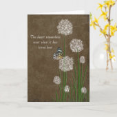 Schmetterling auf Puff Blume Beileid Karte (Gelbe Blume)