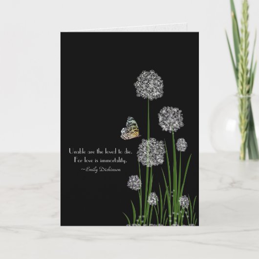 Schmetterling auf Puff Blume Beileid Karte (Vorderseite)