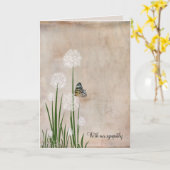 Schmetterling auf Puff Blume Sympathie Card Karte (Gelbe Blume)