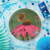 Schmetterling auf rosa Blume Pappteller (Party)