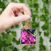 Schmetterling auf rosa Blume | Schlüsselanhänger (Hand)