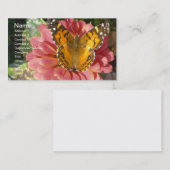 Schmetterling auf rosa Zinnia Visitenkarte (Vorne/Hinten)