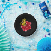 Schmetterling auf rote Rose mit Sternen und Regent Pappteller (Party)