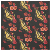 Schmetterling auf roten Blume Stoff (Muster)