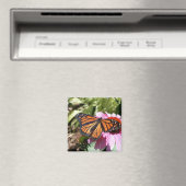Schmetterling auf roter Blume Magnet (In Situ (Geschirrspüler))