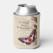 Schmetterling auf satin Hintergrund Dosenkühler (Kanne Vorderseite)