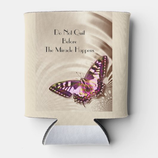 Schmetterling auf satin Hintergrund Dosenkühler (Vorderseite)