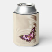 Schmetterling auf satin Hintergrund Dosenkühler (Kanne Rückseite)