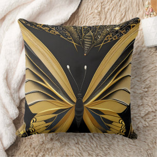 Schmetterling auf Schwarz Kissen