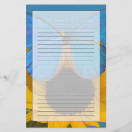Schmetterling auf Sonnenblume Briefpapier (Vorderseite)