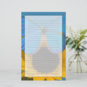 Schmetterling auf Sonnenblume Briefpapier (Stehend Vorderseite)