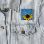 Schmetterling auf Sonnenblume Button (Beispiel)