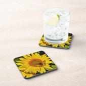 Schmetterling auf Sonnenblume Getränkeuntersetzer (Rechte Seite)