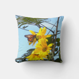 Schmetterling auf Sonnenblumen Kissen
