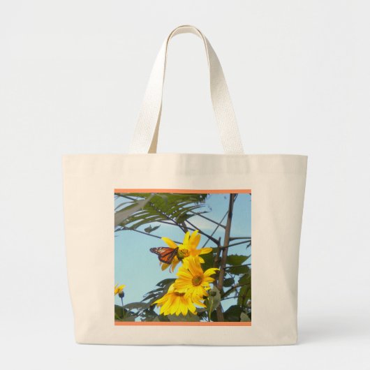 Schmetterling auf Sonnenblumen Tote Tasche (Vorne)