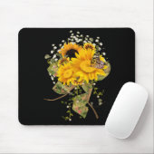 Schmetterling auf Sonnenblumenstrauch Mousepad (Mit Mouse)