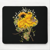 Schmetterling auf Sonnenblumenstrauch Mousepad (Vorne)