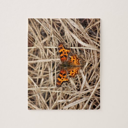 Schmetterling auf Stroh Puzzle (Vertikal)