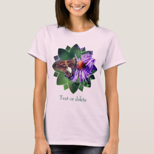 Schmetterling auf violetter Aster-Blume Personalis T-Shirt