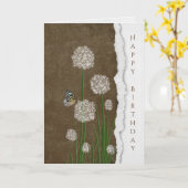 Schmetterling auf weißer Blume Karte (Gelbe Blume)