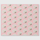 Schmetterling auf White Hydrangea Geschenkpapier (Flach)