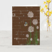 Schmetterling auf Wildblume Beileid Karte (Gelbe Blume)