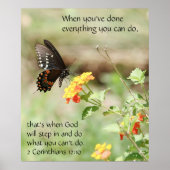 Schmetterling auf Wildblumen, Scripting Verse Poster (Vorne)