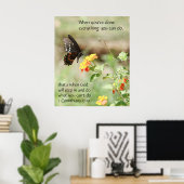 Schmetterling auf Wildblumen, Scripting Verse Poster (Heimbüro)