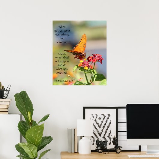Schmetterling auf Wildblumen, Scripting Verse Poster (Heimbüro)