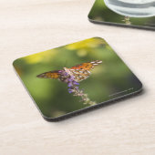Schmetterling auf Wildblumen Untersetzer (Linke Seite)