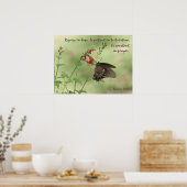 Schmetterling auf Wildblumen, Verse Römer 12:12 Poster (Küche)