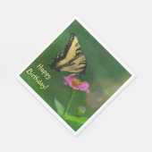 Schmetterling auf Zinnia Geburtstag Serviette (Ecke)