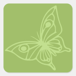 Schmetterling aus dem Garten Grün Quadratischer Aufkleber