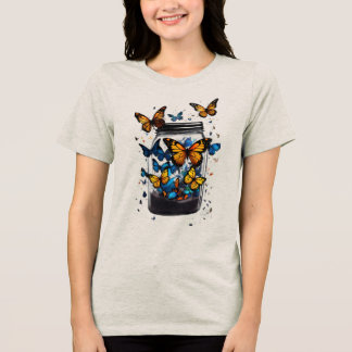Schmetterling aus der Flasche Damen T-Shirt  Tri-Blend Shirt