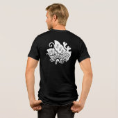 Schmetterling aus japanischem Familienwappen-Frack Tri-Blend Shirt (Rückseite voll)