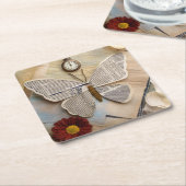 Schmetterling aus Papier Untersetzer (angewinkelt)