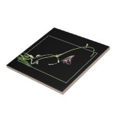 Schmetterling aus schwarzem Frack Fliese (Seite)