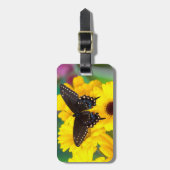 Schmetterling aus schwarzem Frack Gepäckanhänger (Vorderseite vertikal)