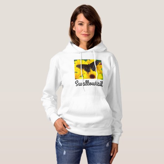 Schmetterling aus schwarzem Frack Hoodie (Vorne ganz)